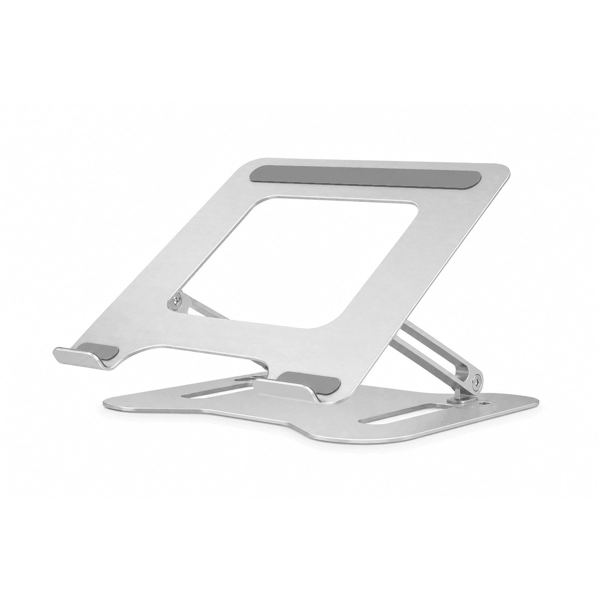Adjustable Aluminum Laptop Stand, Silver on a white background