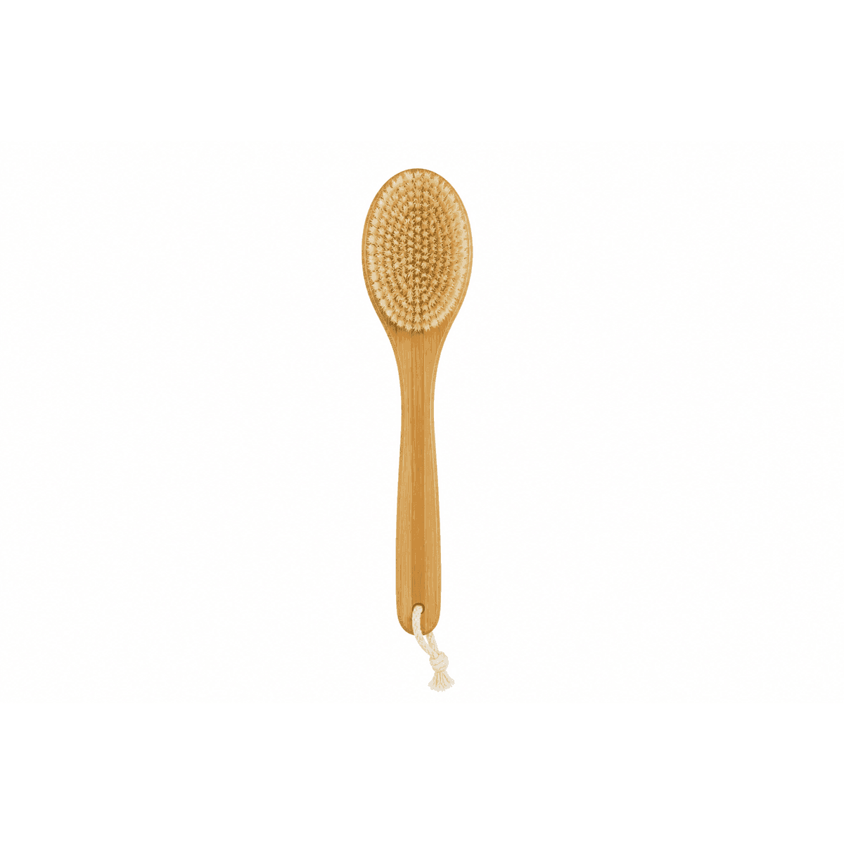 Bamboo-Handle Dry Body Brush, Natural on a white background