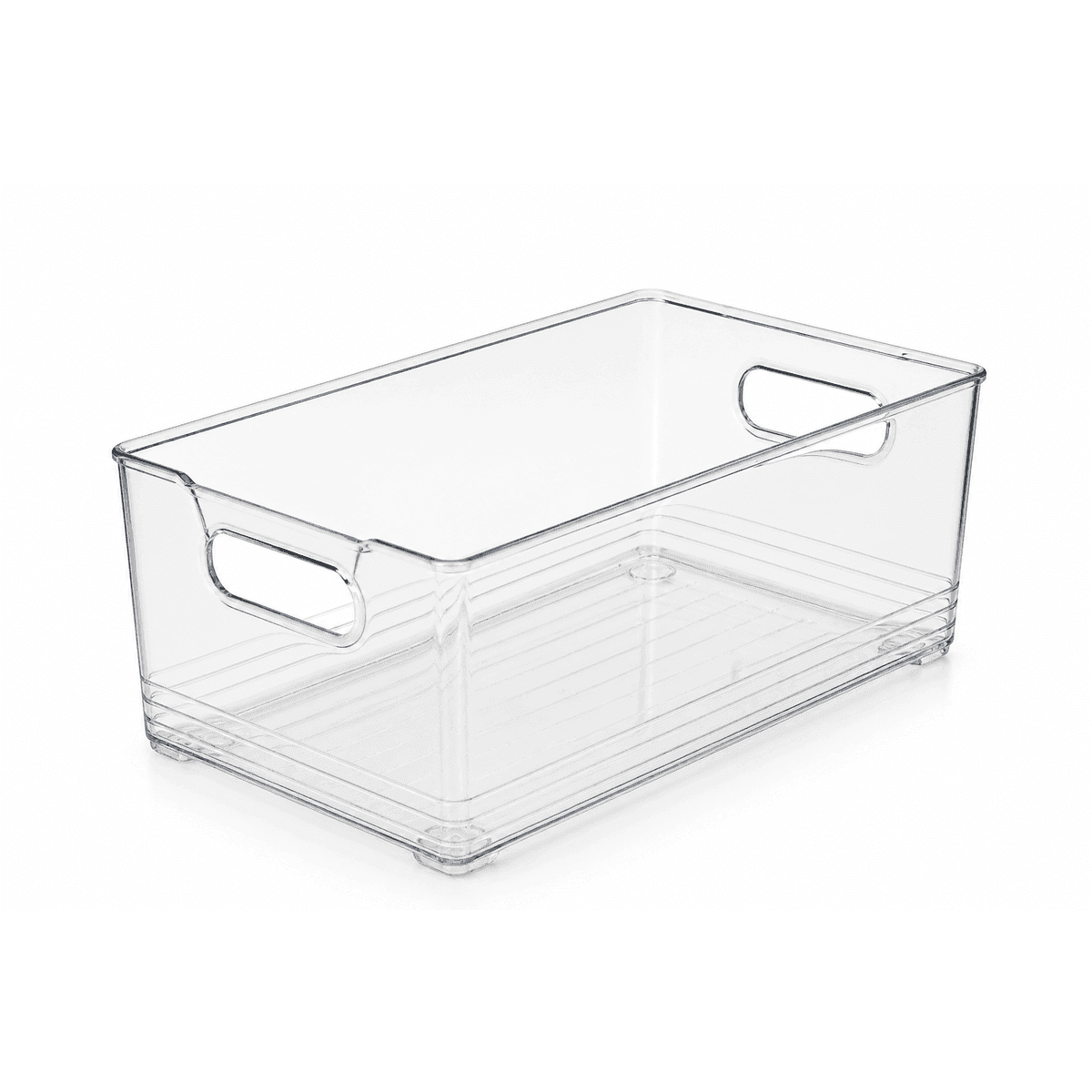 Clear Stackable Pantry Storage Bin, 10 x 6 x 5 Inches on a white background