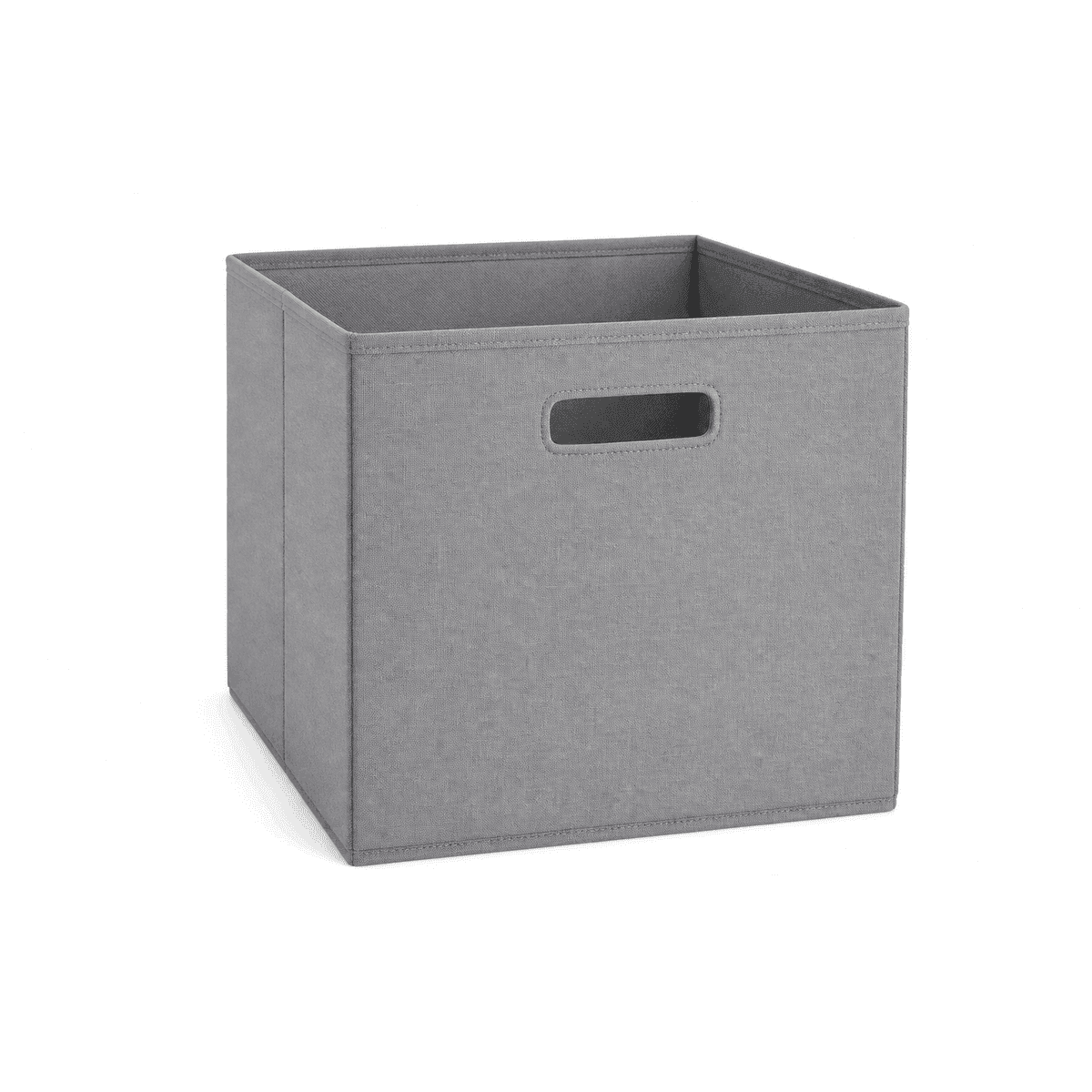Fabric Closet Storage Cube with Handle, 13 Inch, Gray on a white background