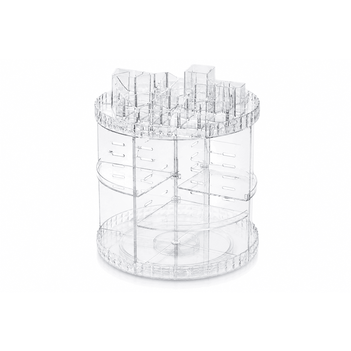 Rotating Cosmetic and Countertop Organizer, Clear on a white background